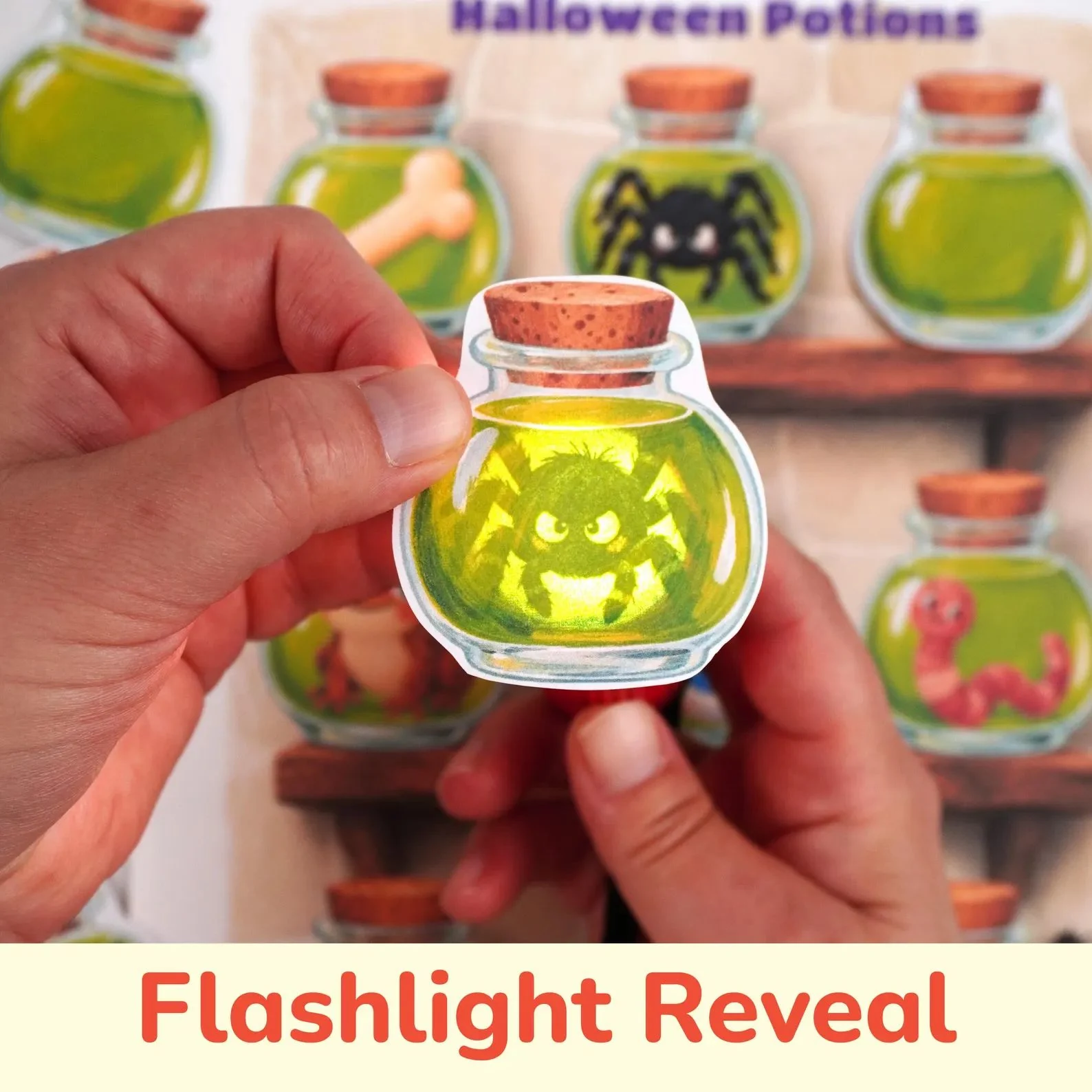 Magic Bottle Reveal printable Halloween activity